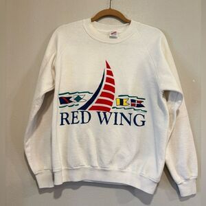 Vintage Red Wing Sailboat Graphic Sweatshirt Jerzees USA Small